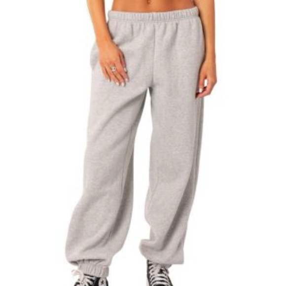 Edikted Clark Oversized Jogger Sweatpants Gray Size Small - Picture 1 of 5